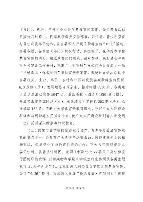 司法局禁毒工作总结.docx