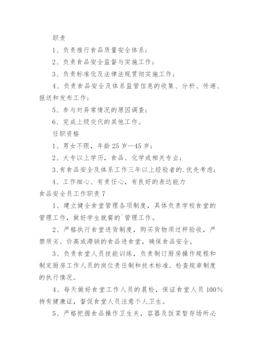 食品安全员工作职责.docx