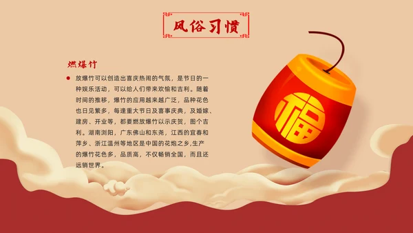春节习俗传统习俗ppt模板