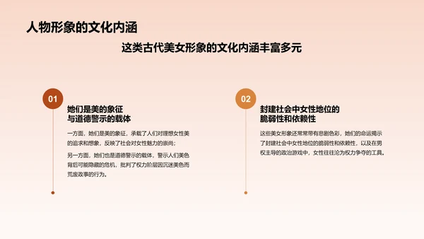 橙色水墨风倾国倾城历史典故赏析PPT模板