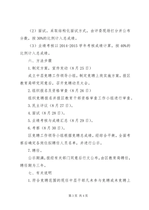 营东一中中层干部竞聘上岗实施方案.docx