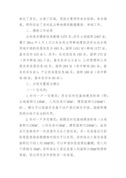 农村乱占耕地建房问题整治工作情况汇报.docx