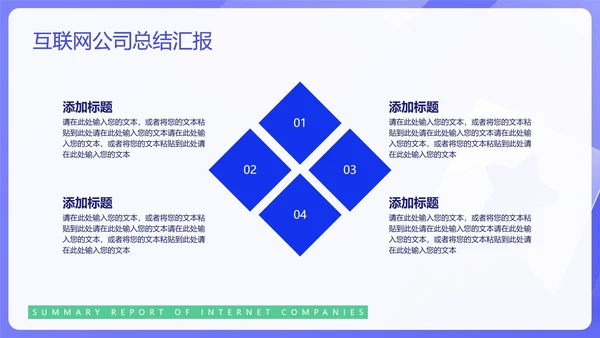 蓝色简约风互联网公司汇报PPT模板