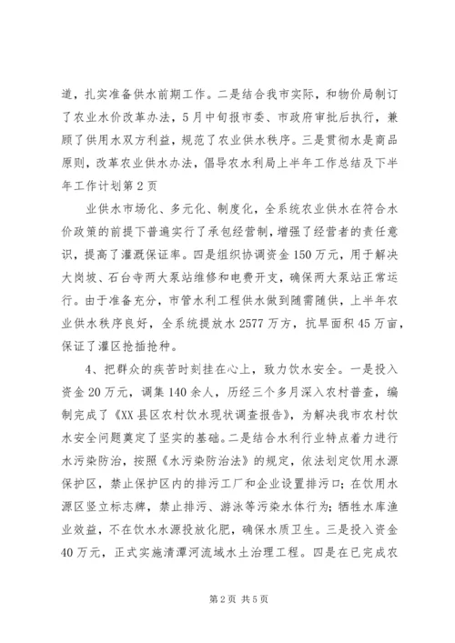 水利局上半年工作总结及下半年工作计划精编.docx