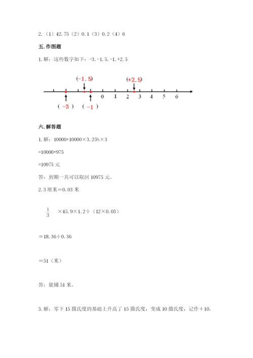 人教版六年级下册数学期末测试卷（夺分金卷）.docx