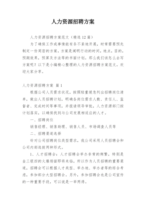 人力资源招聘方案_1.docx