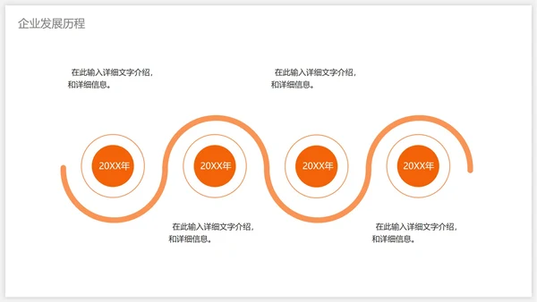 橙色简约商务时间轴图示PPT模板