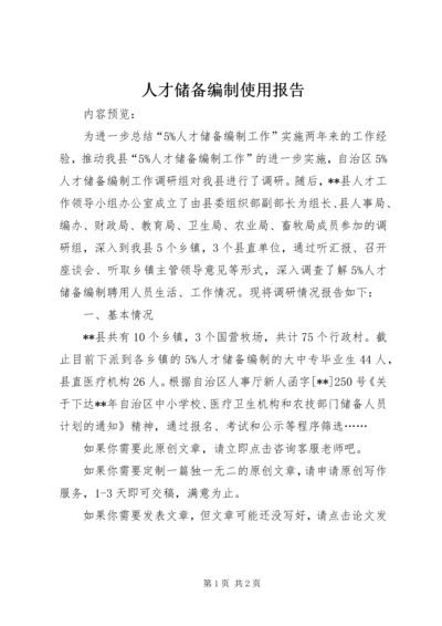 人才储备编制使用报告.docx