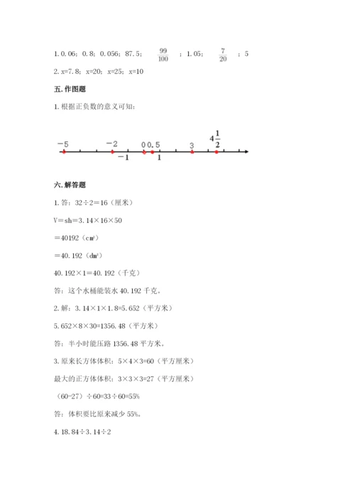 小学六年级下册数学期末卷精品（模拟题）.docx