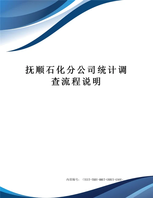 抚顺石化分公司统计调查流程说明