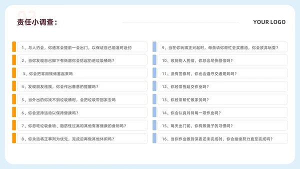 蓝色简约校园安全教育责任与担当主题班会PPTmoba
