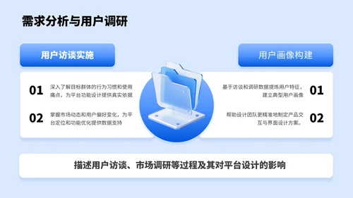 蓝色3D风项目总结PPT模板