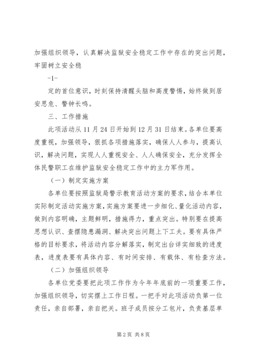 全区监狱系统开展“汲取教训、警钟长鸣”警示教育活动方案.docx