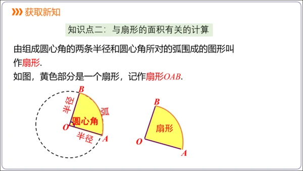24.4 第1课时  弧长和扇形面积【人教九上数学精简课堂课件】(共22张PPT)