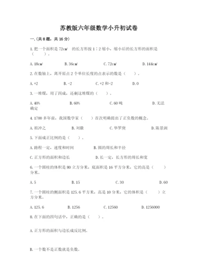 苏教版六年级数学小升初试卷附完整答案【网校专用】.docx