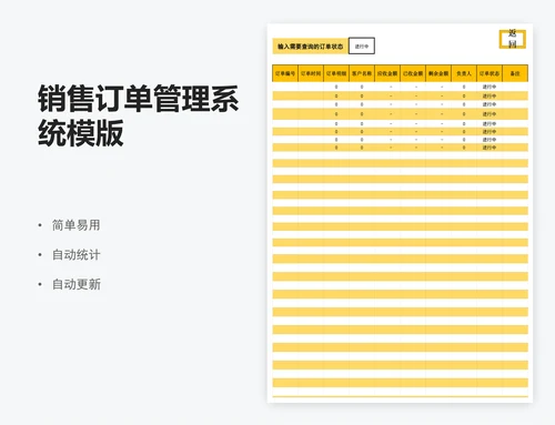 销售订单管理系统模版