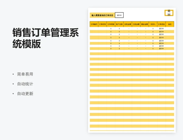 销售订单管理系统模版