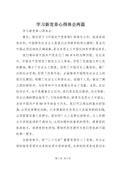 学习新党章心得体会两篇 (5).docx