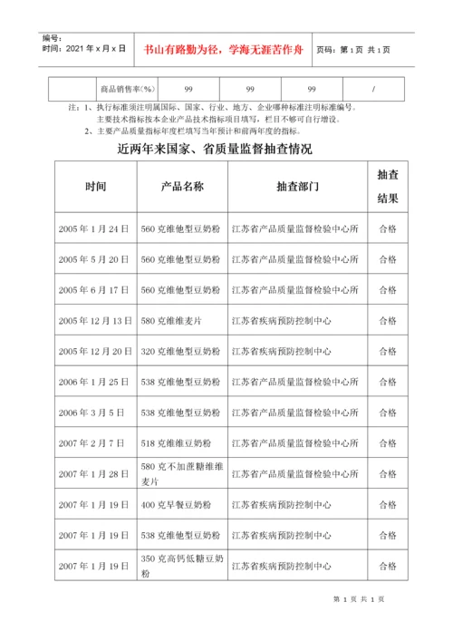 质量奖申报材料范本.docx