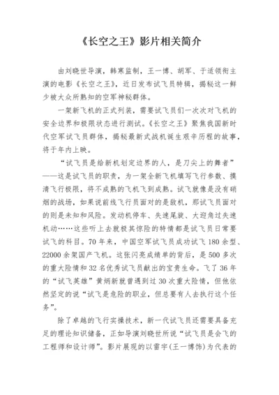 《长空之王》影片相关简介.docx