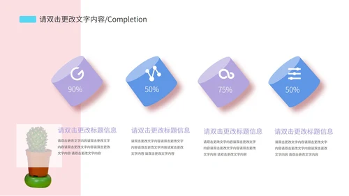 蓝粉色数据报告PPT模板