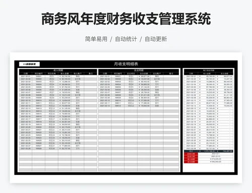 商务风年度财务收支管理系统