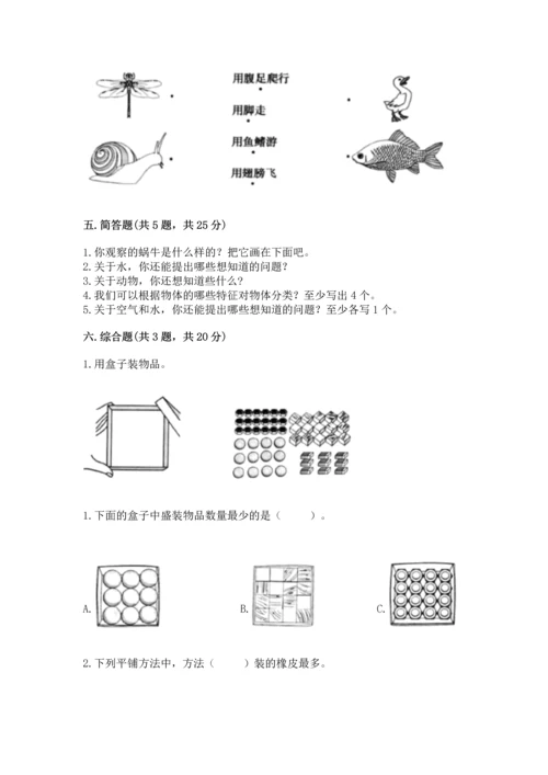 教科版一年级下册科学期末测试卷及参考答案（夺分金卷）.docx