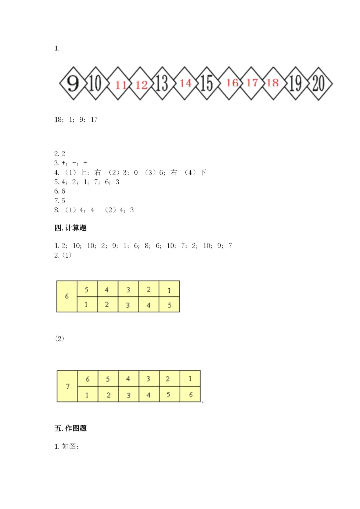 一年级上册数学期末测试卷带答案（研优卷）.docx
