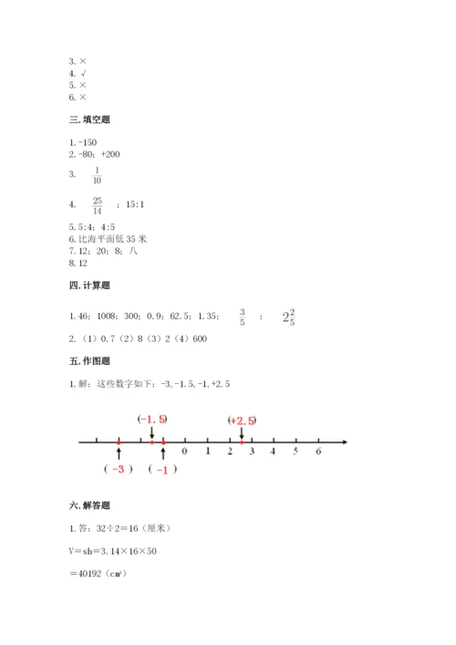 重庆市大足县六年级下册数学期末测试卷往年题考.docx