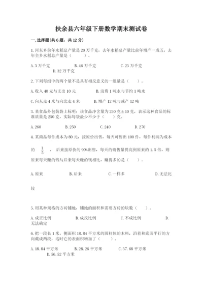 扶余县六年级下册数学期末测试卷（能力提升）.docx