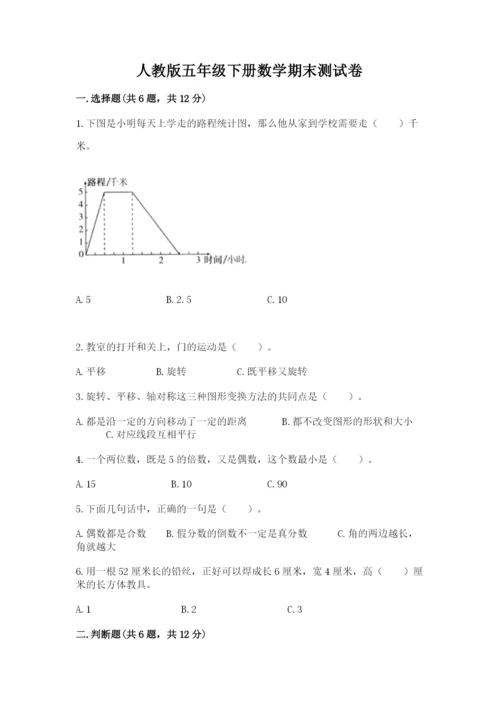 人教版五年级下册数学期末测试卷含答案【轻巧夺冠】.docx