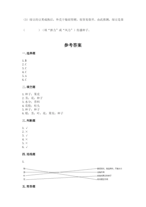 科学四年级下册第一单元植物的生长变化测试卷（完整版）.docx