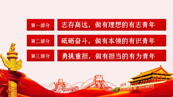 争做新时代有为青年共青团团课PPT模板