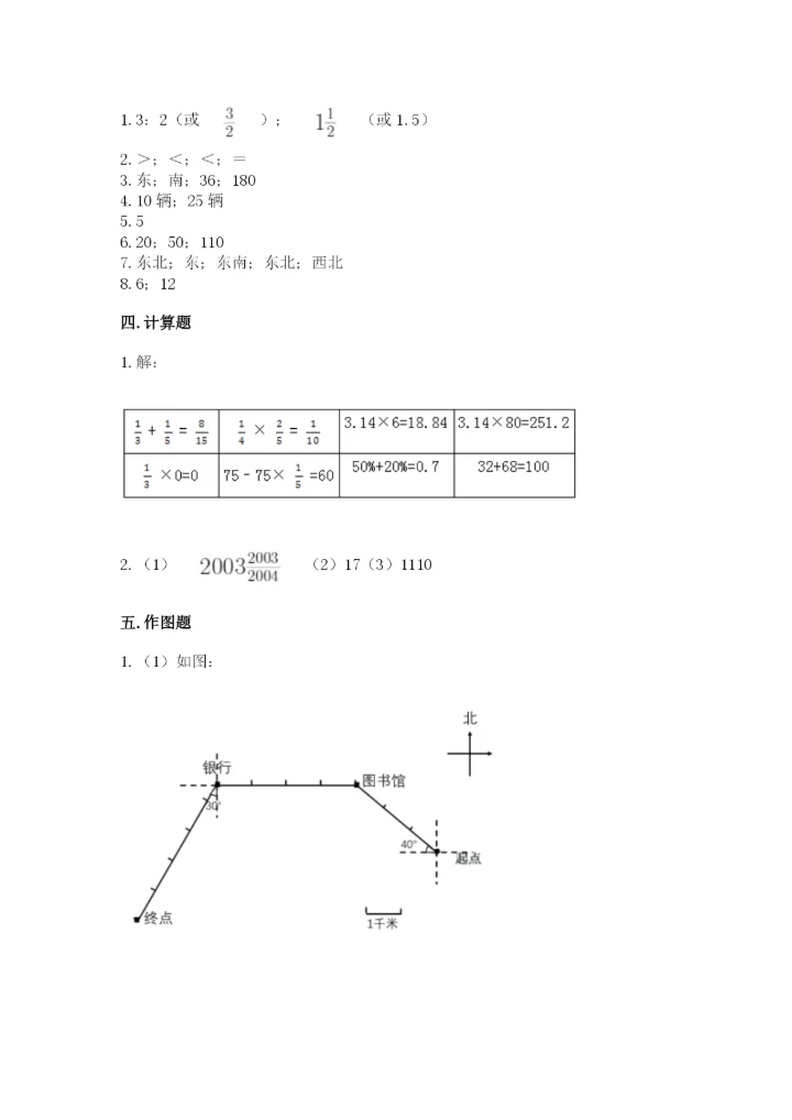 六年级数学上册期末考试卷【夺分金卷】.docx