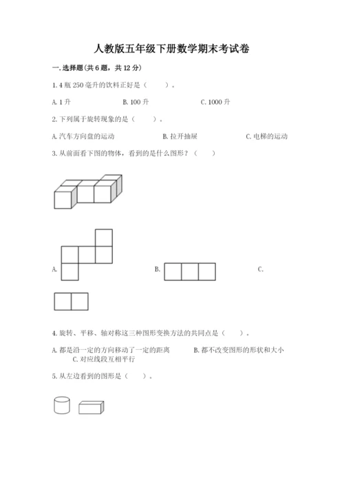 人教版五年级下册数学期末考试卷（典优）.docx