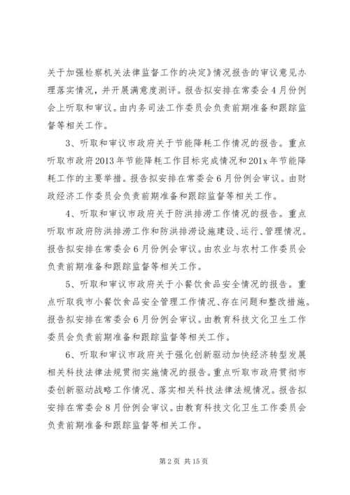 人大常委会年度监督工作计划范文三篇.docx