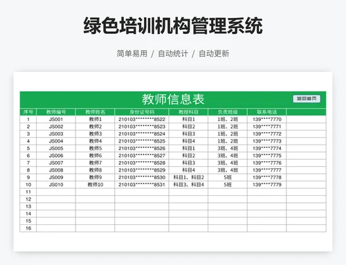 绿色培训机构管理系统