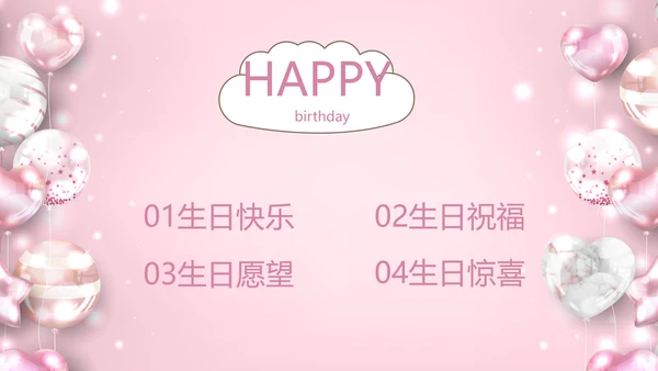 粉色女生唯美生日快乐相册纪念册PPT