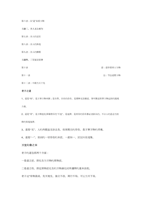 2023年傅佩荣向老子问道笔记.docx