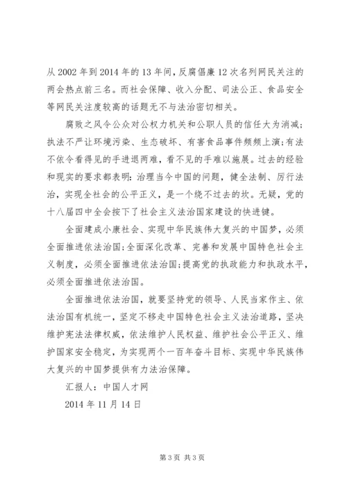 党员学习十八届四中全会公报思想汇报.docx