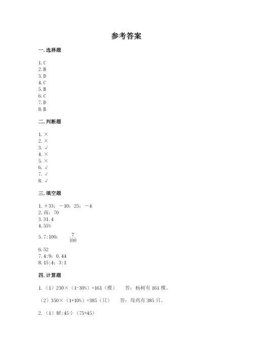 北京版六年级下册数学期末测试卷及参考答案（新）.docx