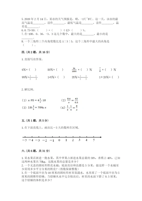 苏教版数学六年级下册试题期末模拟检测卷附完整答案（典优）.docx