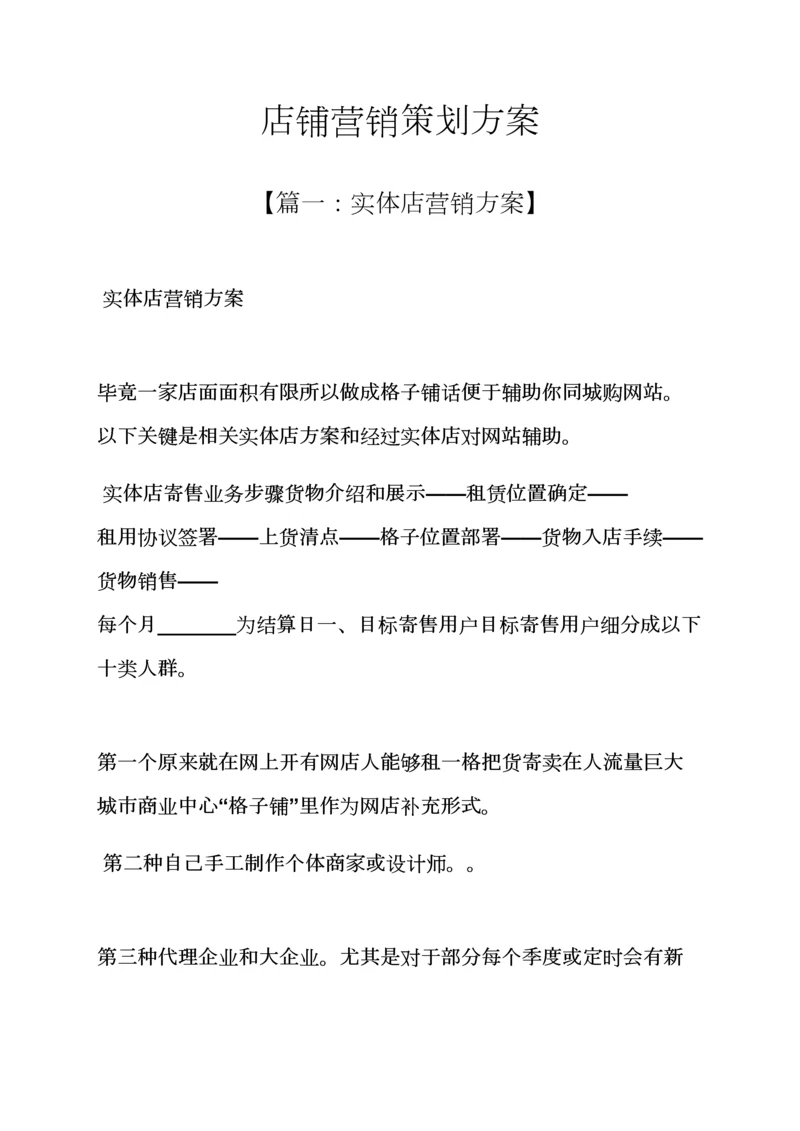 店铺营销专业策划专项方案.docx