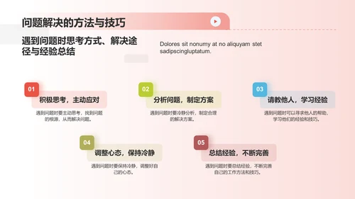 红色商务实习总结PPT模板