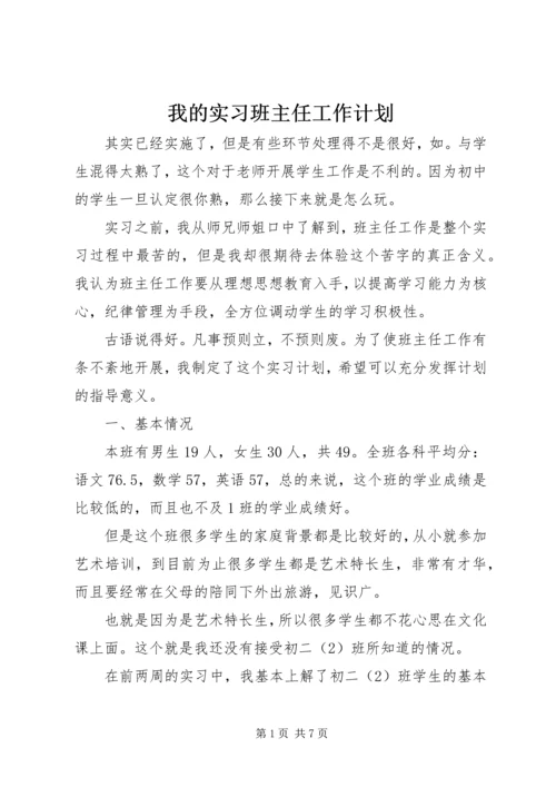 我的实习班主任工作计划.docx