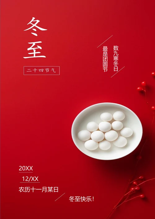 二十四节气冬至海报