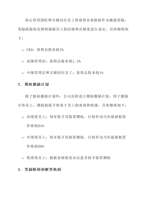 企业的股权激励方案