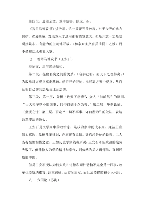 统编版高中语文教材典范议论文论证结构及观点思辨梳理.docx