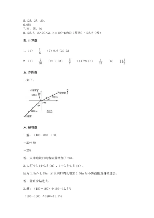 小学六年级上册数学期末测试卷带答案（考试直接用）.docx