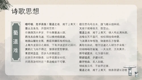 浅色古风中国古代诗人名人介绍人物青莲居士李白PPT模板宣传人物介绍
